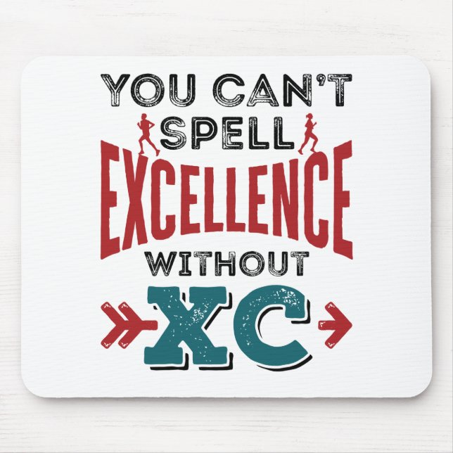 Cross Country Running Funny Excellence XC Mousepad (Vorne)