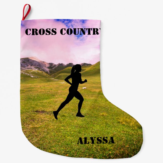Cross Country Running Großer Weihnachtsstrumpf (Vorderseite)