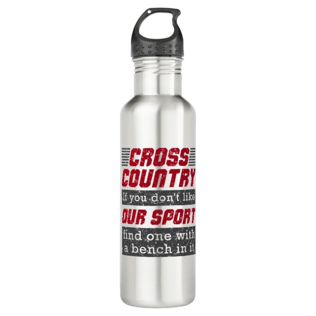 Cross Country Running lustig wie unser Sport Edelstahlflasche (Vorderseite)