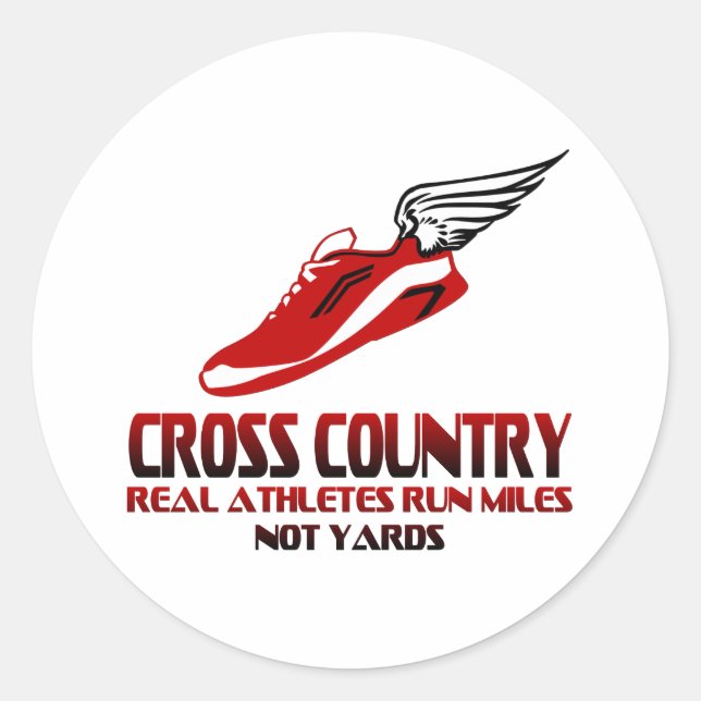 Cross Country Running Runder Aufkleber (Vorderseite)