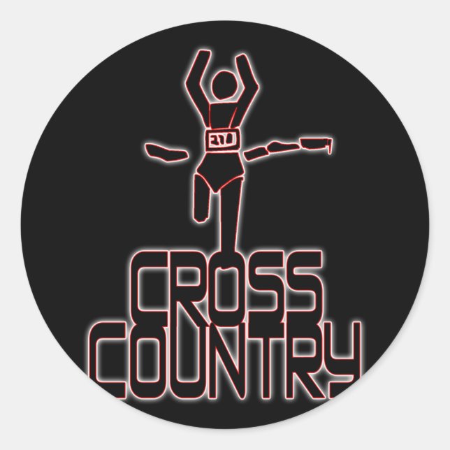 CROSS COUNTRY-SIEGER - ZIELLINIE RUNDER AUFKLEBER (Vorderseite)