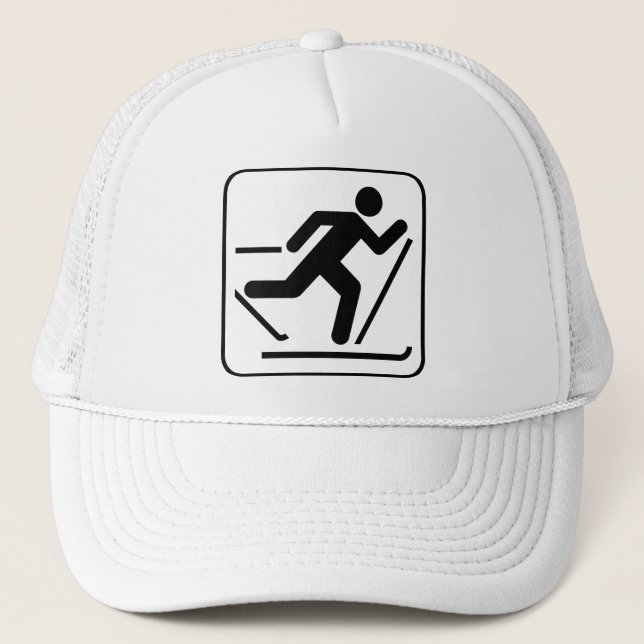 Cross Country-Ski-Symbol-Hut Truckerkappe (Vorderseite)