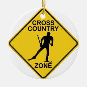 Cross Country-Ski-Zone Keramik Ornament