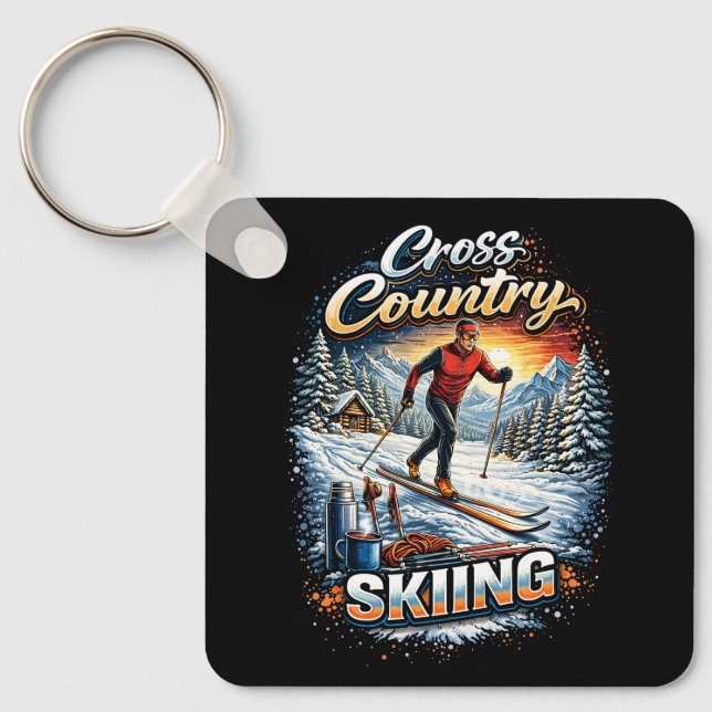 Cross Country Skiing Schlüsselanhänger (Vorderseite)