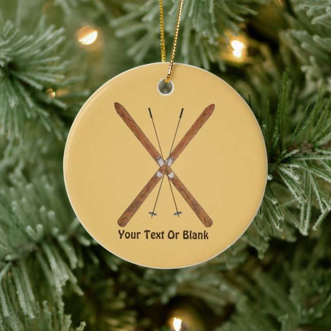 Cross-Country Skis And Poles Keramik Ornament (Baum)