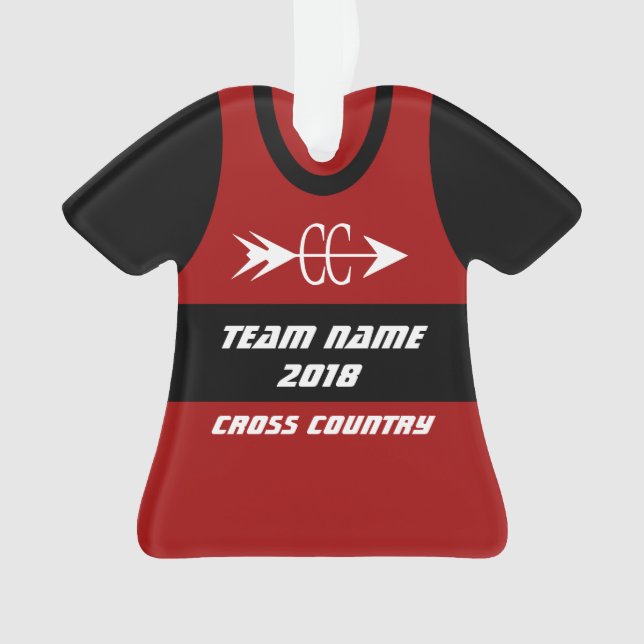 Cross Country Team, das Shirt läuft Ornament (Vorderseite)
