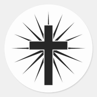 Cross Crucifix Christian Art  Runder Aufkleber