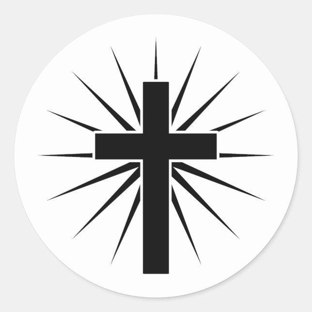 Cross Crucifix Christian Art  Runder Aufkleber (Vorderseite)