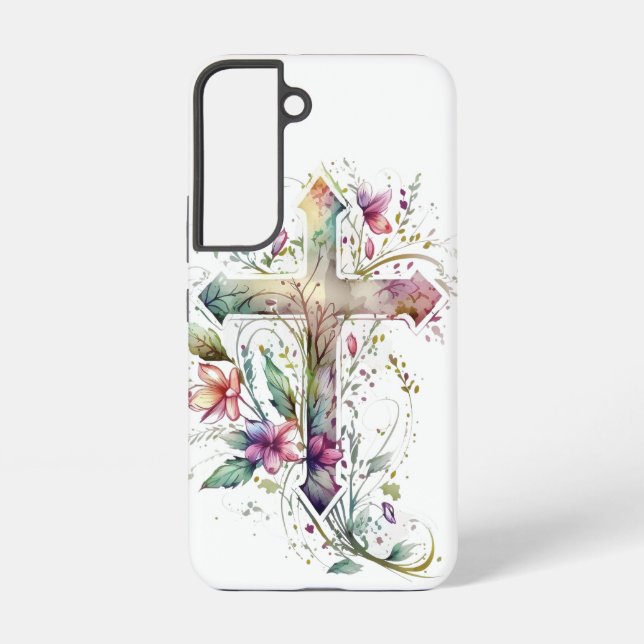 Cross Crucifix Christlich Jesus Gott Graphic Art Samsung Galaxy Hülle (Rückseite)