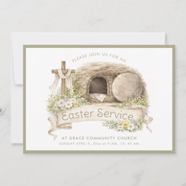 Cross | Easter Service Invitation (Devant)