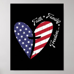 Cross Faith 4. Juli Patriotic Christlich Poster