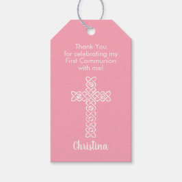 Cross Flamingo Pink Kommunion Taufe Christening Geschenkanhänger