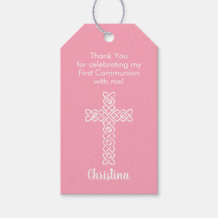Cross Flamingo Pink Kommunion Taufe Christening Geschenkanhänger