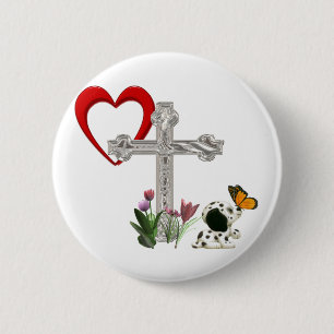 Cross Flower Christina Geschenke Button