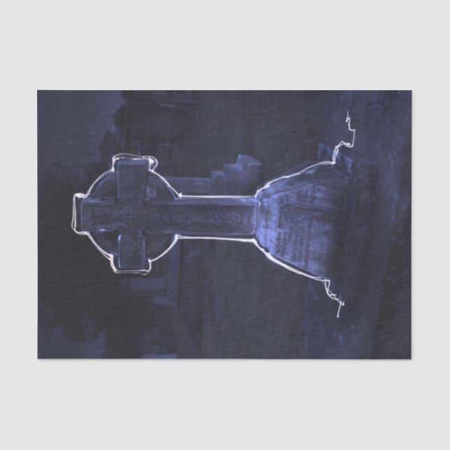 Cross Gravestone Tissue Paper Seidenpapier (Vorderseite)