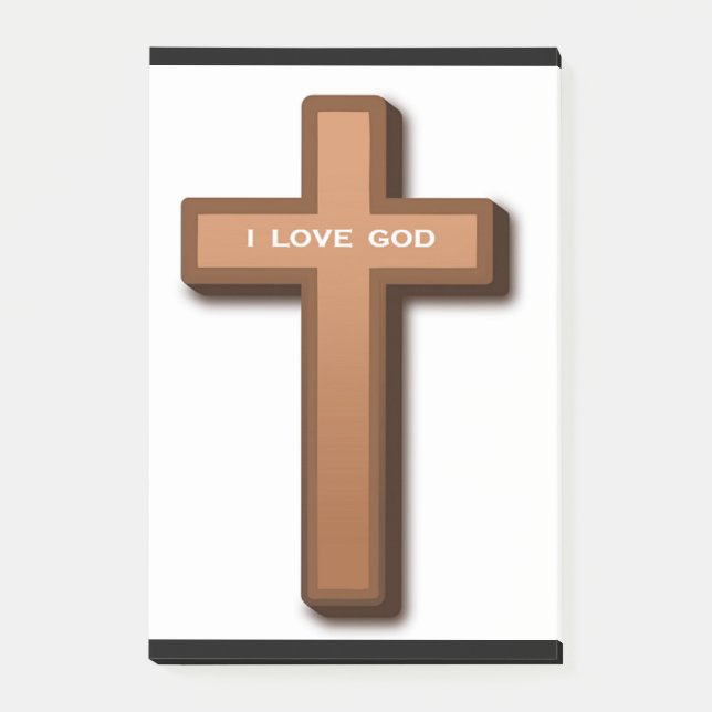 CROSS "I LIEBE GOD" POST-IT KLEBEZETTEL (Vorderseite)