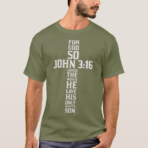 Cross John 316 Verse Bible Gott Jesus Faith Gesche T-Shirt