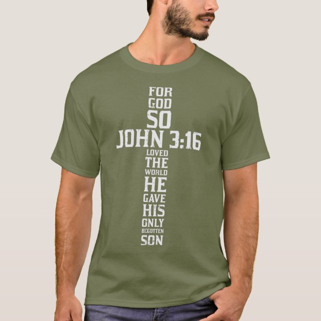 Cross John 316 Verse Bible Gott Jesus Faith Gesche T-Shirt (Vorderseite)