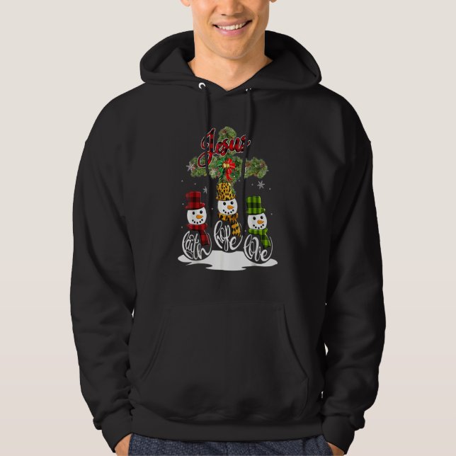 Cross Js Frohe Weihnachten Snowman Funny Xmas für  Hoodie (Vorderseite)