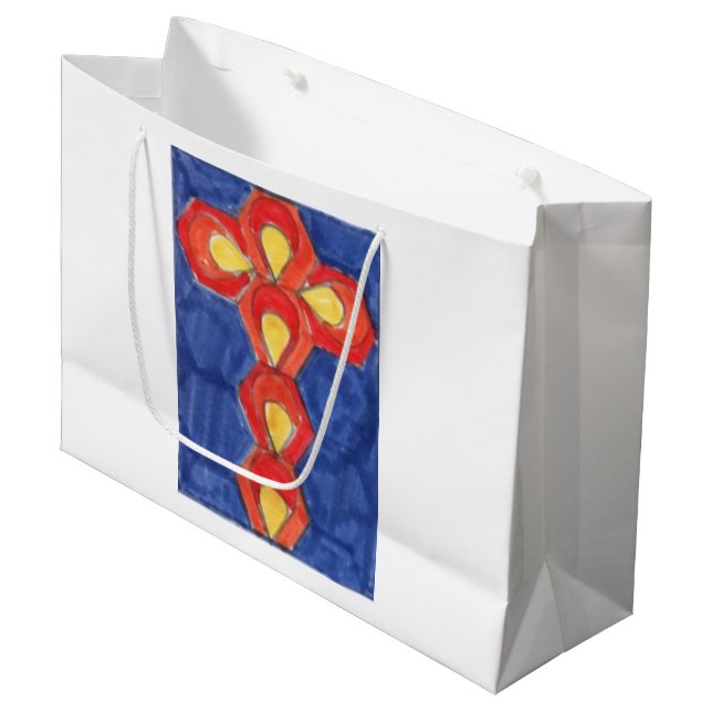 Cross Motif Große Glossbeutel Große Geschenktüte (Vorderseite Schrägansicht)