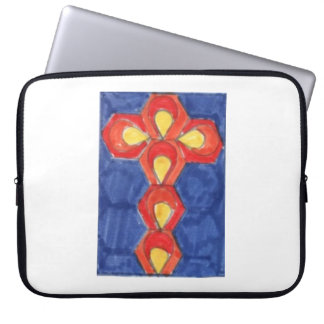 Cross Motif Neoprene Laptop Sleeve