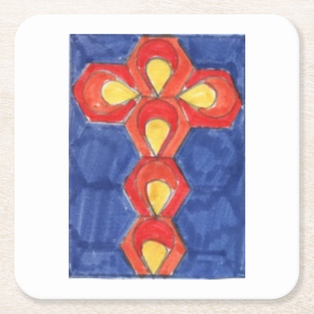 Cross Motif Square Untersetzer (Vorderseite)