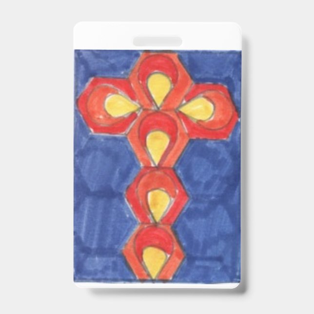 Cross Motif Vertical Lanyard Ausweis (Vorderseite)