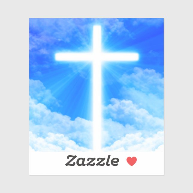 Cross of Light Jesus Christ Customizable Christian Aufkleber (Blatt)