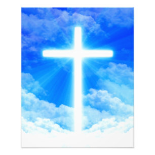 Cross of Light Jesus Christ Customizable Christian Fotodruck