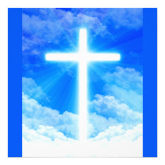 Cross of Light Jesus Christ Customizable Christian Fotodruck