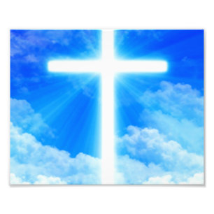 Cross of Light Jesus Christ Customizable Christian Fotodruck
