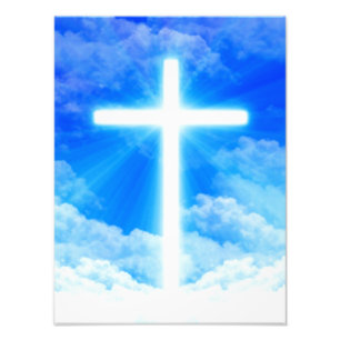 Cross of Light Jesus Christ Customizable Christian Fotodruck