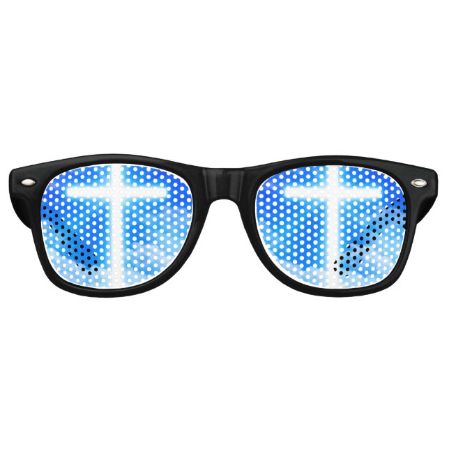 Cross of Light Jesus Christ Customizable Christian Partybrille (Vorderseite)