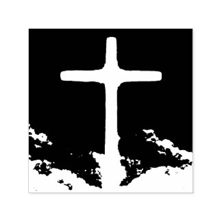 Cross of Light Jesus Christ Customizable Christian Permastempel