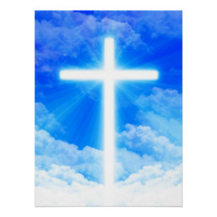 Cross of Light Jesus Christ Customizable Christian Poster