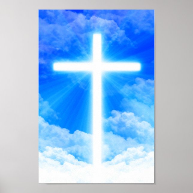 Cross of Light Jesus Christ Customizable Christian Poster (Vorne)