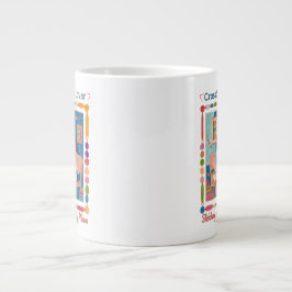 Cross Stitch Lover-Stitching in My Happy Place Jumbo-Tasse