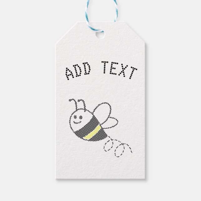 Cross Stitch Muster Niedliche BienenBaby-Dusche Geschenkanhänger (Vorderseite)