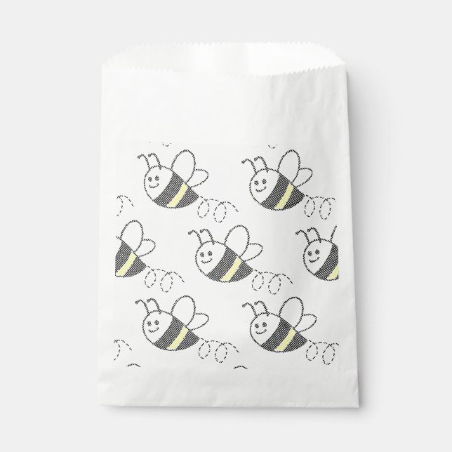 Cross Stitch Muster Niedliche BienenBaby-Dusche Geschenktütchen (Vorderseite)