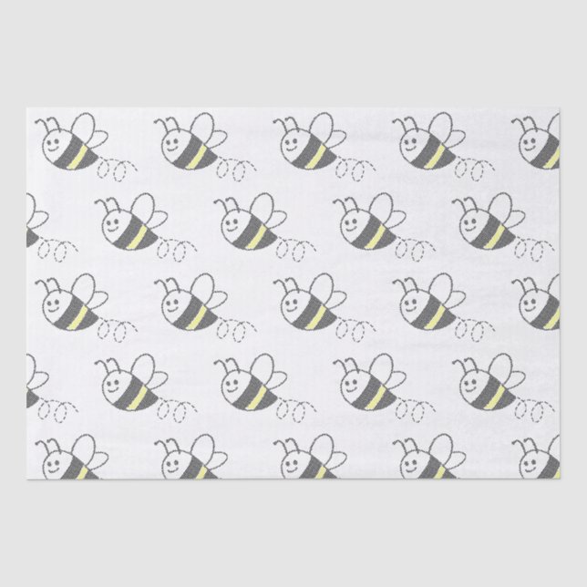 Cross Stitch Muster Niedliche BienenBaby-Dusche Seidenpapier (Vorderseite)