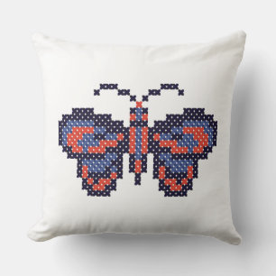 CROSS-STITCH-Schmetterling Kissen