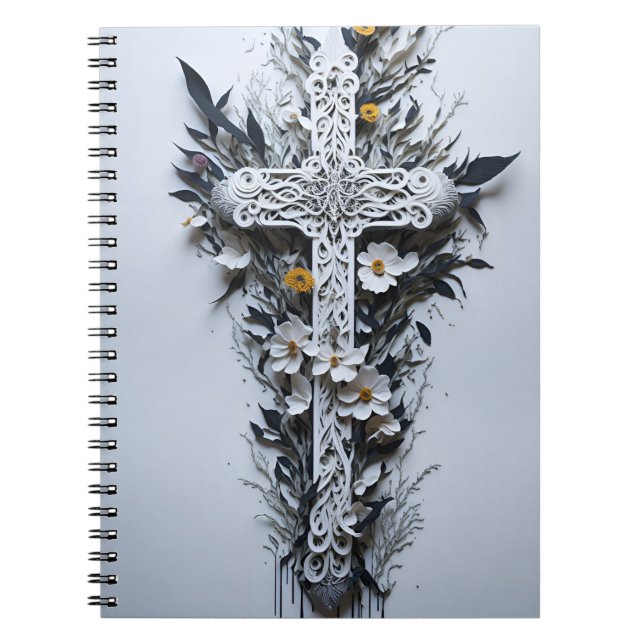 cross tattoo flower 16 notizblock (Vorderseite)