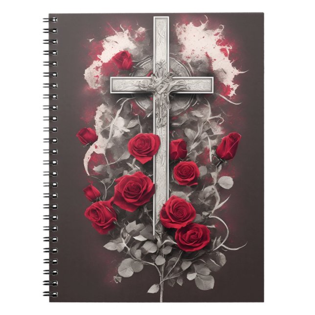 cross tattoo flower 1 notizblock (Vorderseite)