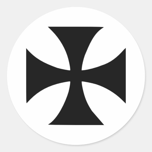 Cross Templar Runder Aufkleber (Vorderseite)