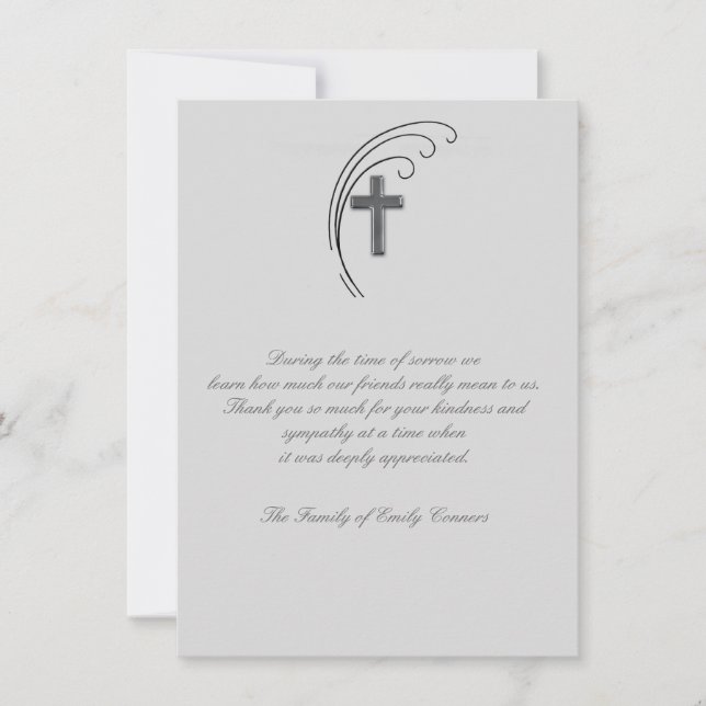 Cross und Fern - Bereavement Danke, Notecard Mitteilungskarte (Vorderseite)