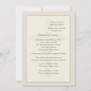 Cross Watermark Ecru Religiöse Einladung