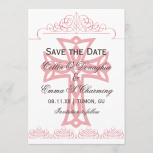 Cross Wedding Save the Date Cards