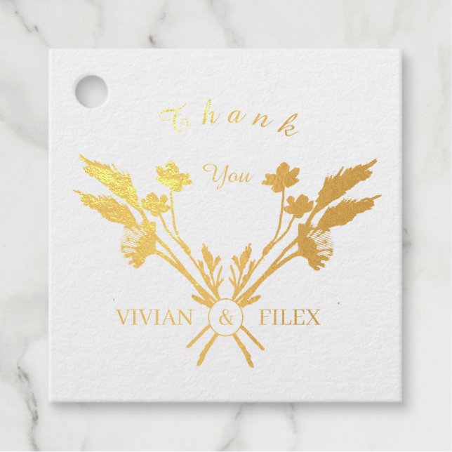 Cross Wildblume Danke Golden Geschenkanhänger (Vorderseite)