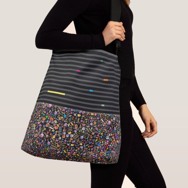 Crossbody - Beutel Regen farbiger Blume Tragetaschen Mit Langen Trägern (Von Nahem)
