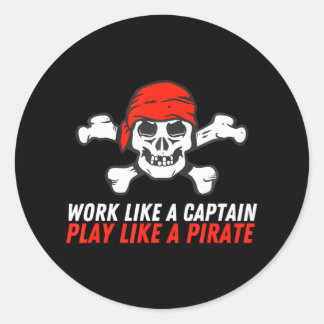 Crossbones Buccaneer funktioniert wie ein Captain, Runder Aufkleber